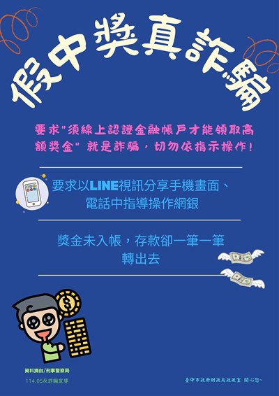 假中獎真詐騙